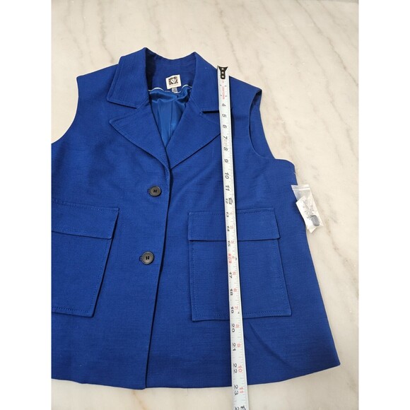 NWT Anne Klein Women's Vest Small Royal Blue Lined Dress Suit Jacket Size 12 - Picture 5 of 12
